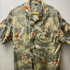 Tommy Bahama Green and Orange Casual Button Down Shirt